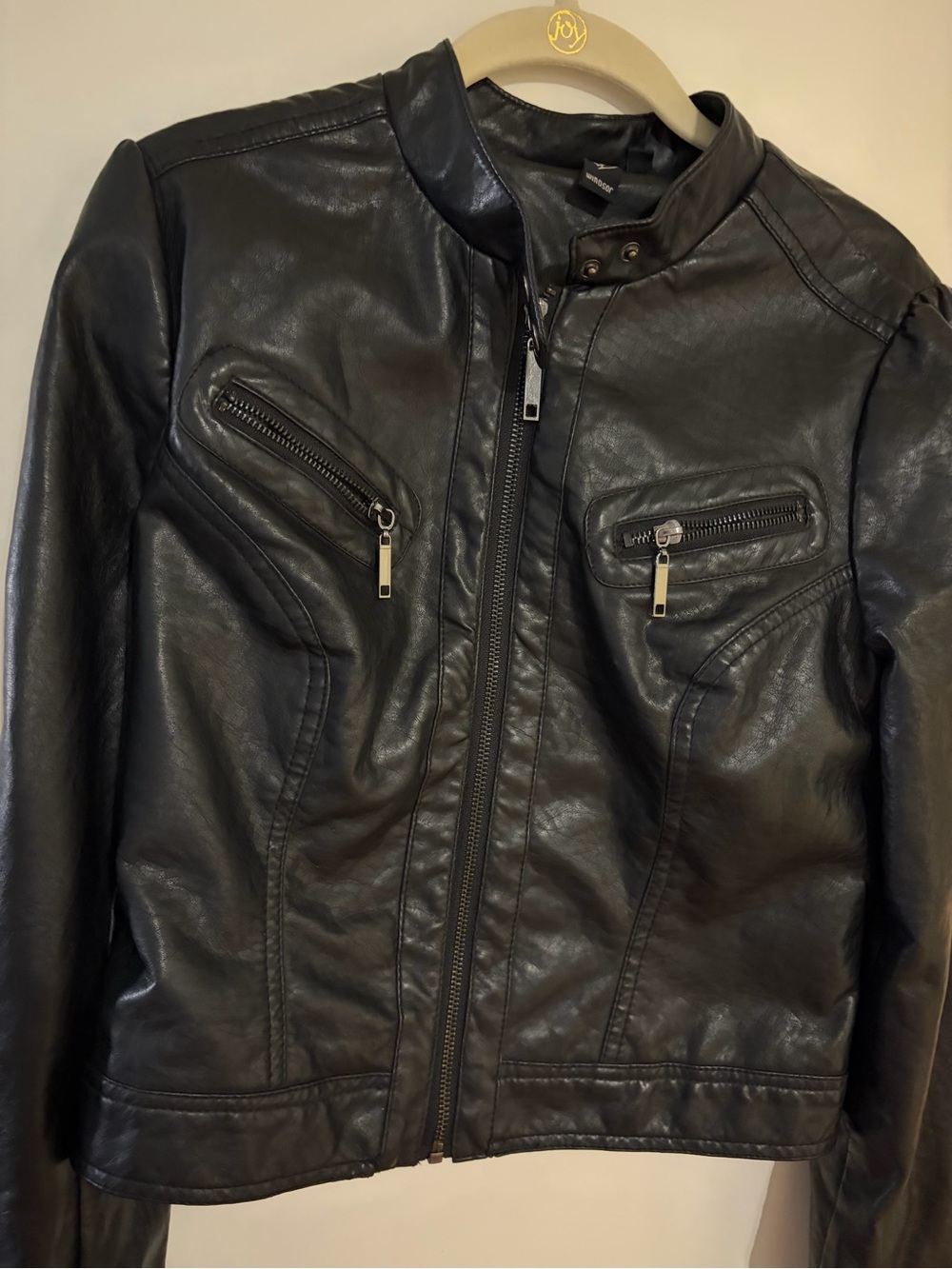 Women’s Black Faux Leather Biker Jacket